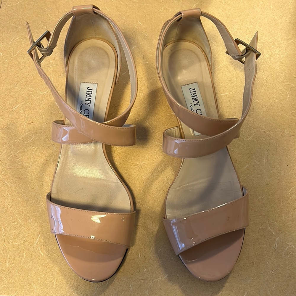 Well Loved Jimmy Choos!! Please read the description. 39.5 nude size 9